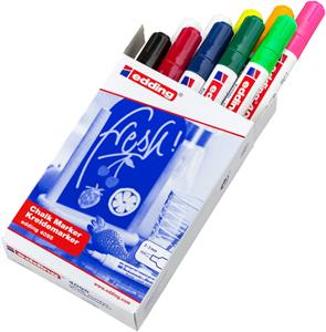 edding 4095 Kreidemarker Weiß, Weiß, Schwarz, Rot, Blau, Grün, Hellgrün, Neongelb, Neo