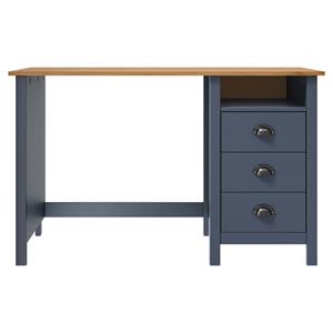 vidaXL Bureau Hill Range met 3 lades 120x50x74 cm grenenhout grijs