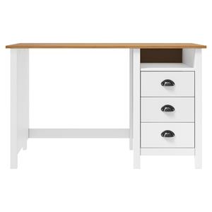 vidaXL Bureau Hill Range met 3 lades 120x50x74 cm massief grenenhout