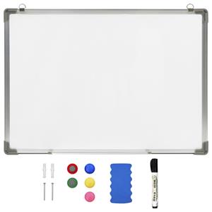 vidaxl Whiteboard magnetisch 90x60 cm staal wit