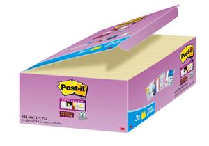 post-it Super Sticky Notes 47,6 x 47,6 mm Canary Yellow Geel 90 Vellen Voordeelpak 21 + 3 GRATIS