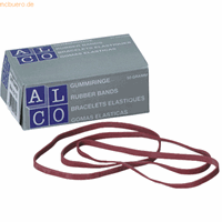 (1,60 EUR/100 g) Alco Gummibänder im Karton/748 80x 4 mm rot Inh.50 g