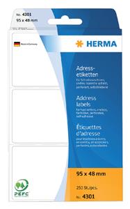 Herma 4301 Adressetiketten 95 x 48 mm weiß 250 Stück