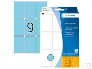 Universele etiketten Herma 2473 34x53 mm blauw papier mat voor handmatige opschriften 288 st.