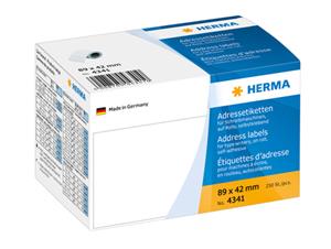 Herma 4341 Adressetiketten 89 x 42 mm weiß 250 Stück auf Rolle