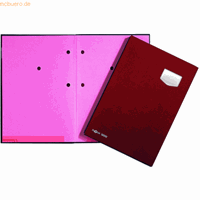 Pagna Unterschriftenmappe de Luxe 24102 A4 Kunststoff rot mit Einsteckschild 10 Fächer