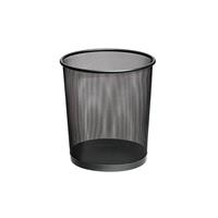Zeller 1x Antraciet grijze ronde prullenbak/vuilnisbak van draadmetaal/mesh 26 x 28 cm -