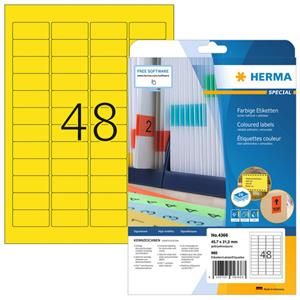 Herma Etiketten GELB 4366 45,7 x 21,2 mm 960 Stück