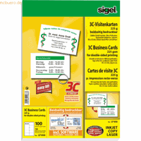 Sigel LP850 3C- Visitenkarten weiß 85 x 55 mm 225 g 100 Stück beidseitig bedruckbar