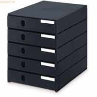 styro Schubladenbox styroval Pro 8000-90 schwarz/schwarz 5 Schubladen geschlossen