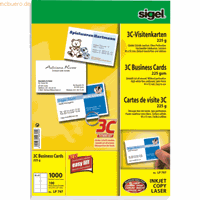 Sigel Visitenkarten 225g hochweiß 85x55mm 1000 Stück