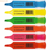 Q-CONNECT markeerstift, pak van 6 stuks in geassorteerde kleuren