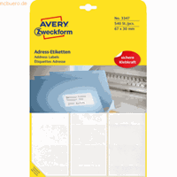 Avery adresetiket Zweckform 67x30mm wit pakje a 540 etiketten