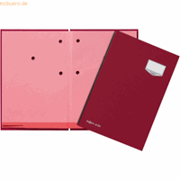 PAGNA Unterschriftenmappe de Luxe 24201 A4 Leinen rot mit Einsteckschild 20 Fächer
