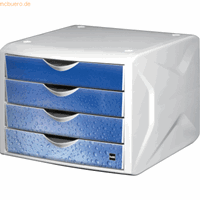 Helit Schubladenbox the chameleon Cool Water H61296-34 weiß/blau 4 Schubladen geschlossen
