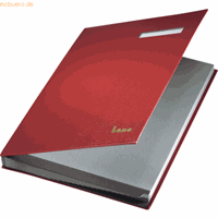 Bene Unterschriftenmappe 76400 A4 250g Karton rot mit Einsteckschild 19 Fächer