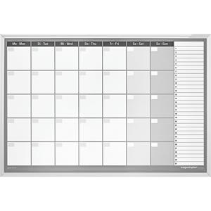 magnetoplan Maandplanner type CC, inclusief set toebehoren, 7 dagen per week, geëmailleerd staal, b x h = 920 x 625 mm