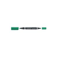 Staedtler (Lumocolor) Permanentmarker 348 duo grün 0,6mm und 1,5mm Rundspitze 10 Stück