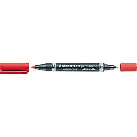 STAEDTLER permanent marker Lumocolor duo, rood, 10 st.