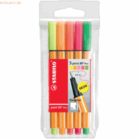 STABILO 68805-1 5St Feinlineretui Point Mini Neon