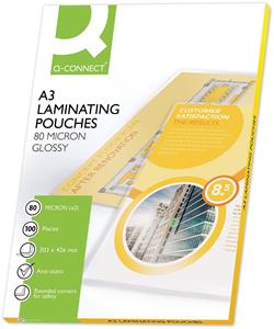 Q-Connect lamineeretui A3 2x 80 micron 100 stuks