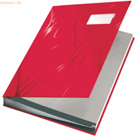 Leitz Unterschriftenmappe Design 5745 A4 Kunststoff rot mit Einsteckschild 18 Fächer