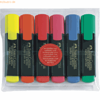 Faber-Castell Textmarker 1548 Textliner 6er Etui sortiert 1-5 mm Keilspitze