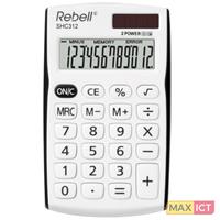 Rebell Taschenrechner SHC312 Solar-/Batterie LCD-Display weiß/schwarz 1-zeilig 12-stellig
