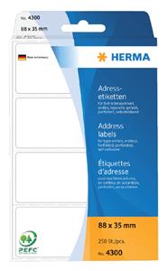 Herma 4300 Adressetiketten 88 x 35 mm weiß 250 Stück