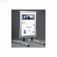 FRANKEN Kundenstopper BS1308 Outdoor Plus A1 mit Klapprahmen silber beidseitig