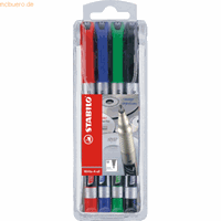 Stabilo Permanentmarker Write-4-All 4er Etui farbig sortiert 1mm Rundspitze