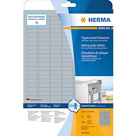 Herma Typenschild Etiketten SILBER 4220 25 x 10 mm 4725 Stück Folie wetterfest strapazierfähig