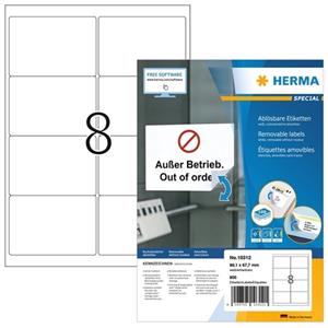 Herma 10312 Adressetiketten 99,1 x 67,7 mm weiß 800 Stück Special repositionierbar