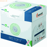Mondi Bio Top 3 extra A4 80g Maxi Box Kopierpapier naturweiß 2500 Blatt / 1 Karton