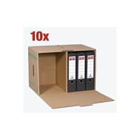 Cartonia Archivcontainer 10 Stück braun für 6 Archivboxen mit 8cm Rücken 49 l