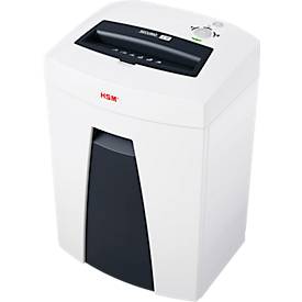 HSM Securio C18 3.9mm. Soort vernietiger: Strip shredding, Werkbreedte: 23 cm, Volume mand: 25 l. Typisch stroomverbruik: 360 W. Stroomvoorziening: 230 V, 50 Hz, Afmetingen (BxDxH): 365 x 280 x 542 mm
