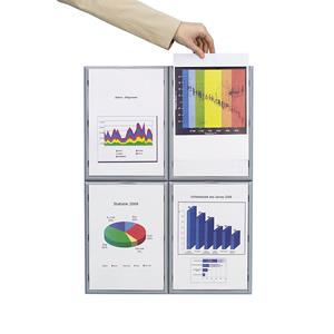 PAPERFLOW Wandschild Info Display, DIN A4, Farbe: alu-grau