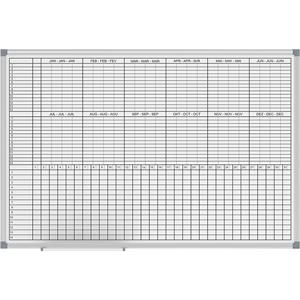 maul 6466484 Maandplanner, Jaarplantafel Grijs Staal 900 mm x 600 mm