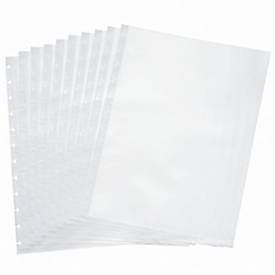 Transparant hoesje FolderSys, A4, bovenaan open, T-gestanst voor 12 ringen, transparant, 10 stuks