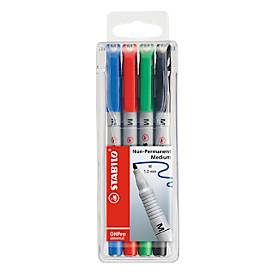 Stabilo Overhead marker OHPen universal, niet-permanent - in etui met 4 stuks, 1,0 mm