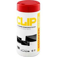 CLIP Bildschirm-Reinigungstücher, feucht, in praktischer Spenderdose, 100 Stück