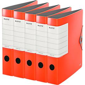 LEITZ kwaliteitsordner SOLID, A4, rugbreedte 62 mm, 5 stuks, lichtrood