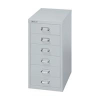 BISLEY MultiDrawer™ 29 serie, A4, 6 laden, zilverkleurig