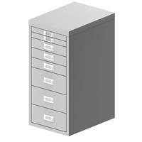 BISLEY MultiDrawer™ 29 serie, A4, 8 laden, lichtgrijs