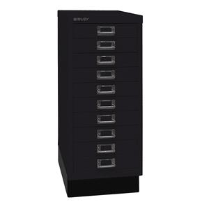 BISLEY MultiDrawer™ 29 serie, met sokkel, A4, 10 laden, zwart