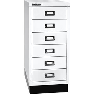 BISLEY MultiDrawer™ 29 serie, met sokkel, A4, 6 laden, verkeerswit