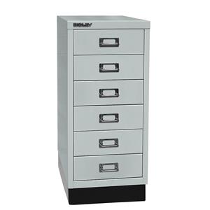 BISLEY MultiDrawer™ 29 serie, met sokkel, A4, 6 laden, lichtgrijs