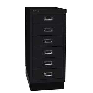 BISLEY MultiDrawer™ 29 serie, met sokkel, A4, 6 laden, zwart