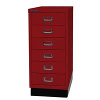 BISLEY MultiDrawer™ 29 serie, met sokkel, A4, 6 laden, kardinaalrood