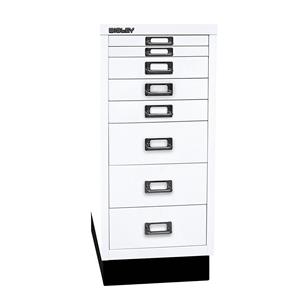 BISLEY MultiDrawer™ 29 serie, met sokkel, A4, 8 laden, verkeerswit